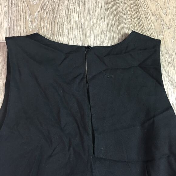 Rachel Rachel Roy Sleeveless Faux Fur Trim Shift Mini Dress Black Small - Picture 7 of 8